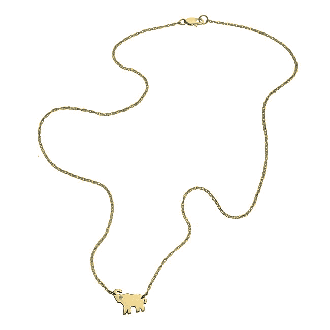 Jennifer Zeuner Jewelry Erin Mini Elephant Necklace gold vermeil