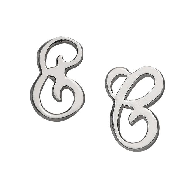 Jennifer Zeuner Jewelry Izzy Mini Cursive Initial Post Earrings