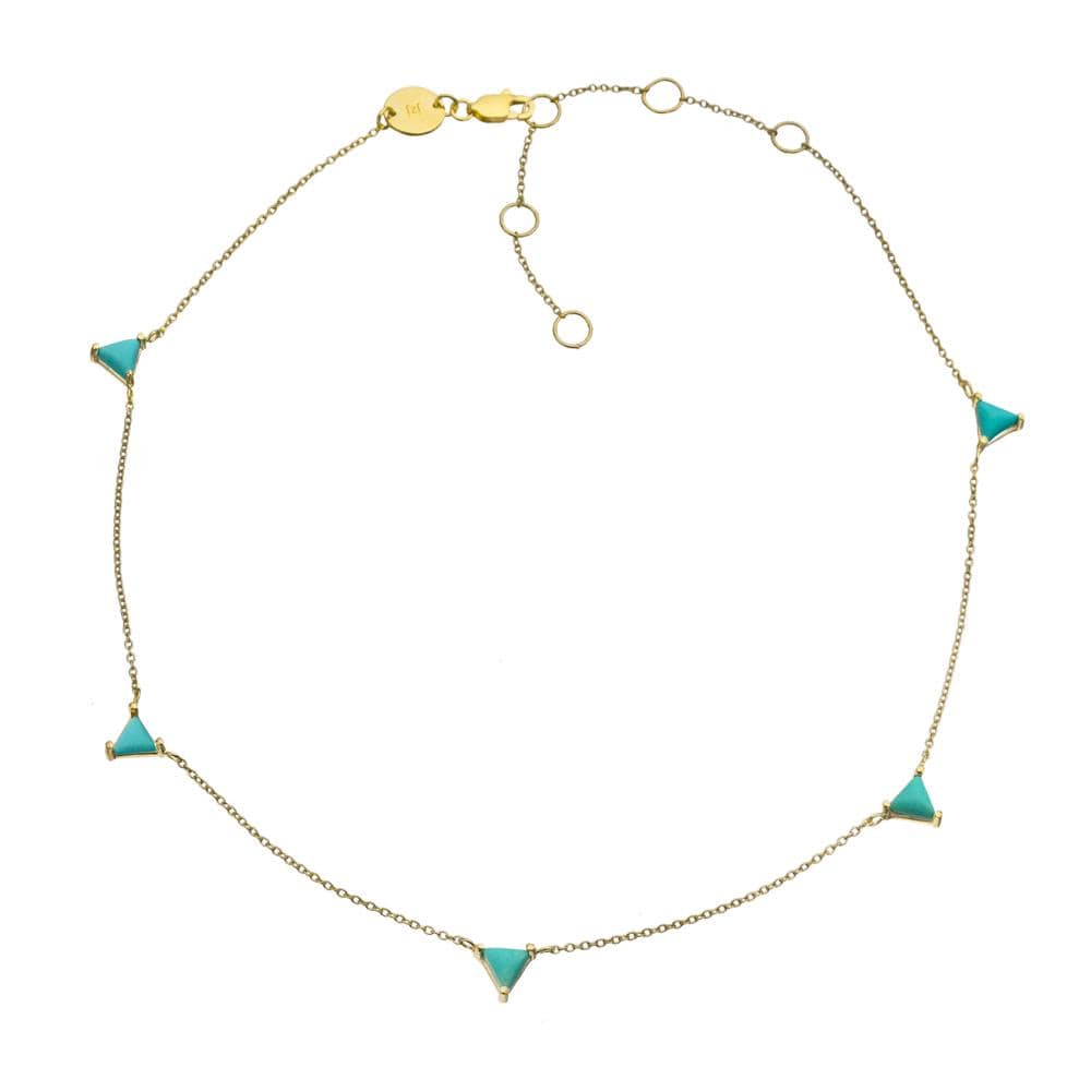 Jennifer Zeuner Jewelry Koi Necklace gold vermeil / 5 stones