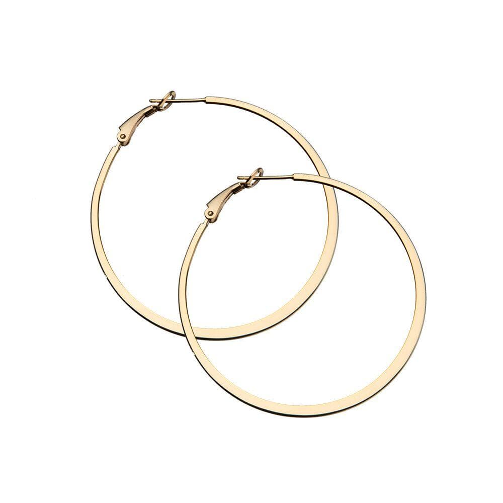 Jennifer Zeuner Jewelry Liv 2" Hoops 14k yellow gold plated silver