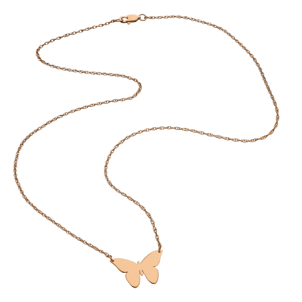 Jennifer Zeuner Jewelry Mariah 1/2" Butterfly Necklace rose vermeil