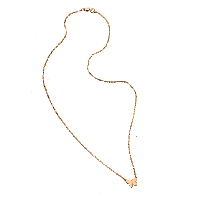 Jennifer Zeuner Jewelry Mariah Mini Butterfly Necklace rose vermeil