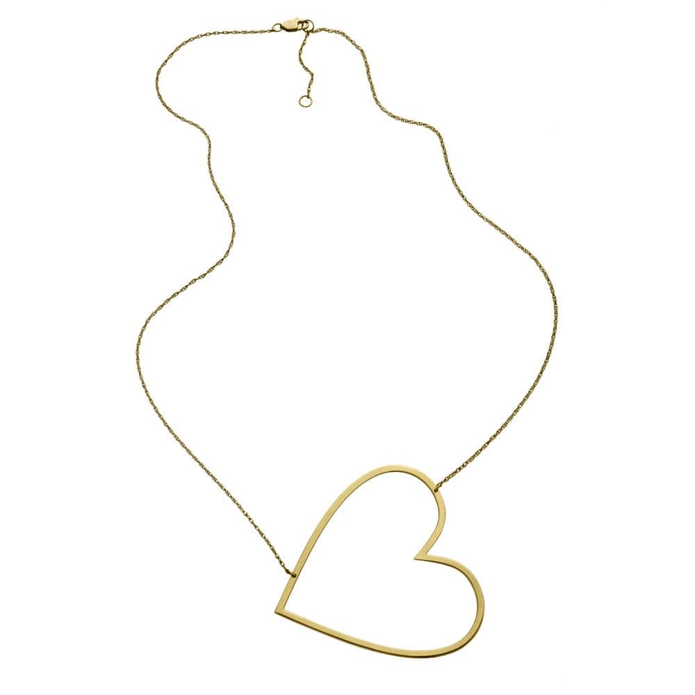 Jennifer Zeuner Jewelry Marissa Large Open Heart Necklace gold vermeil