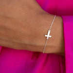 Jennifer Zeuner Jewelry Theresa 1/2" Cross Bracelet