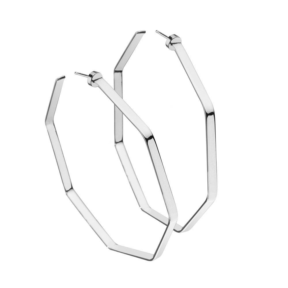 Jennifer Zeuner Jewelry Valentina 2.5" Hoops sterling silver