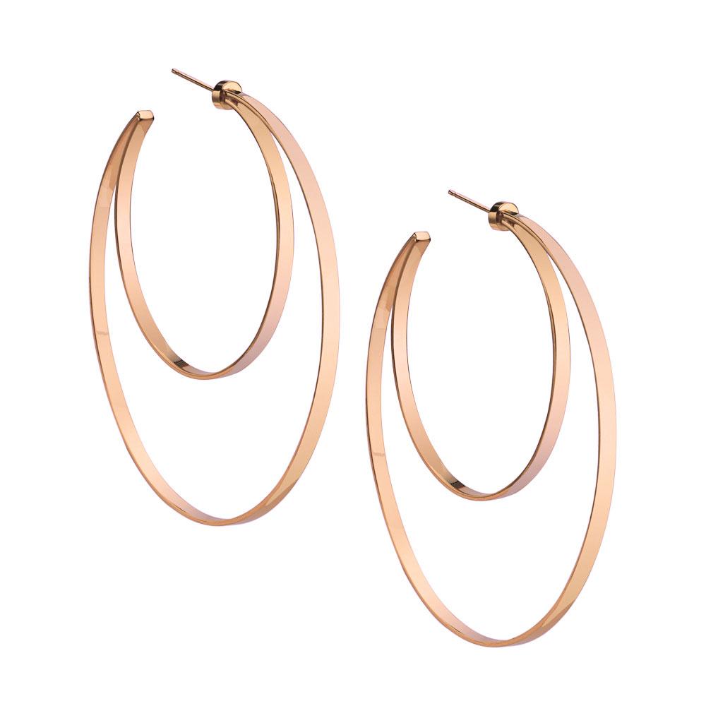 Jennifer Zeuner Jewelry Zuma 3" Hoops 14k rose gold plated silver